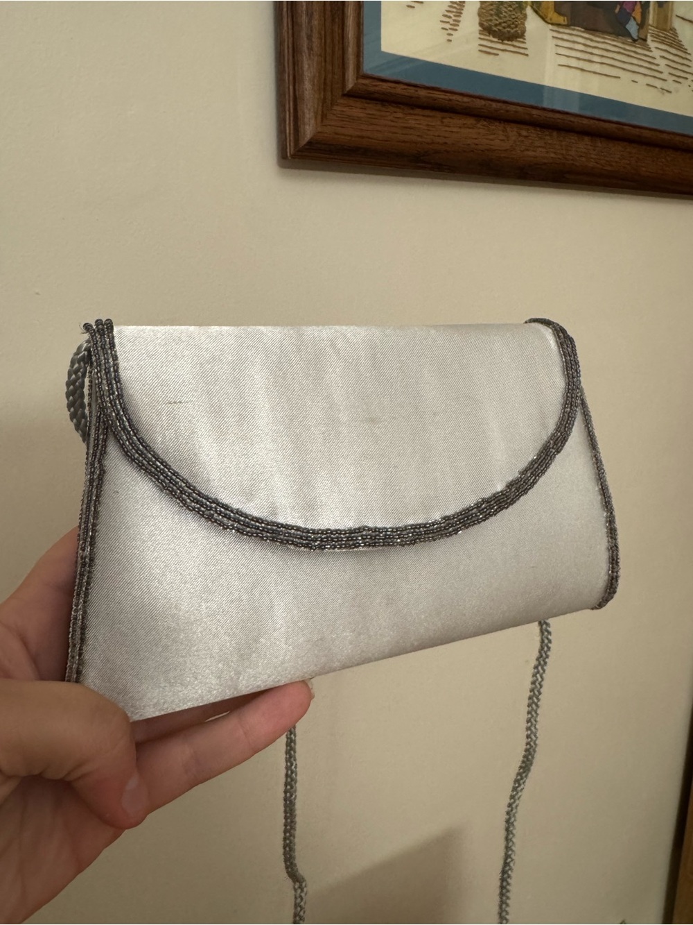Sasha ivory evening clutch